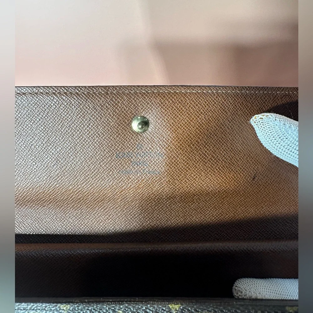 Louis Vuitton Long Leather Wallet in Brown Monogram